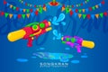 Vector Illustration for Ã¢â¬ÅSongkranÃ¢â¬Â or Ã¢â¬ÅWater FestivalÃ¢â¬Â in Thailand and many other countries in Southeast Asia